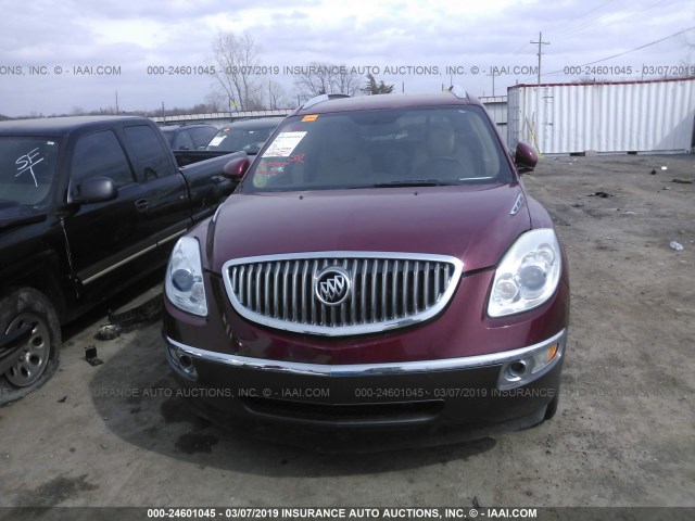 5GAKRBED0BJ315790 - 2011 BUICK ENCLAVE CXL MAROON photo 6