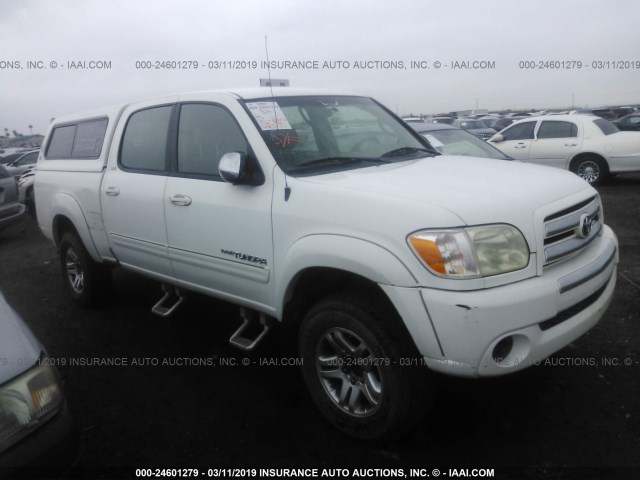 5TBET341X5S481308 - 2005 TOYOTA TUNDRA DOUBLE CAB SR5 WHITE photo 1