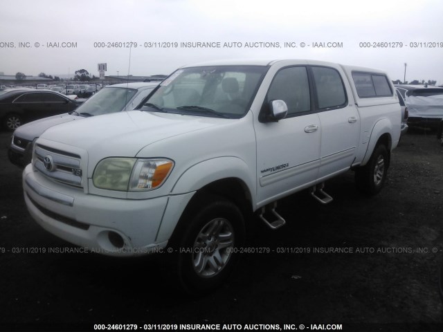 5TBET341X5S481308 - 2005 TOYOTA TUNDRA DOUBLE CAB SR5 WHITE photo 2