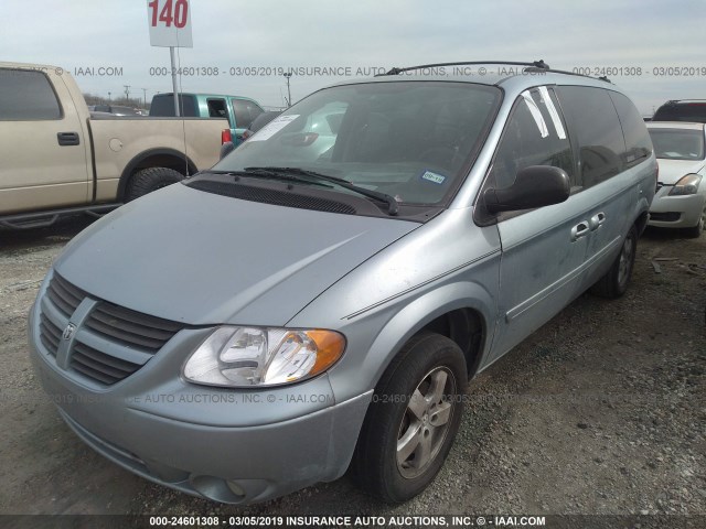 2D8GP44L65R223177 - 2005 DODGE GRAND CARAVAN SXT Light Blue photo 2