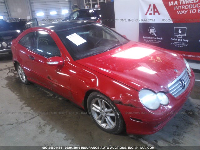 WDBRN47J72A311631 - 2002 MERCEDES-BENZ C 230K SPORT COUPE RED photo 1