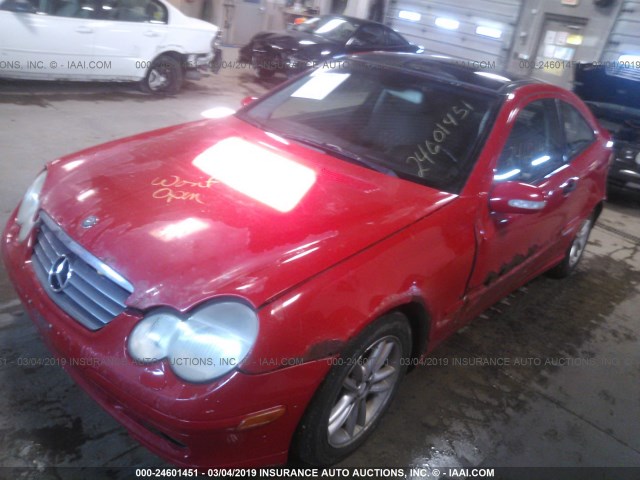 WDBRN47J72A311631 - 2002 MERCEDES-BENZ C 230K SPORT COUPE RED photo 2