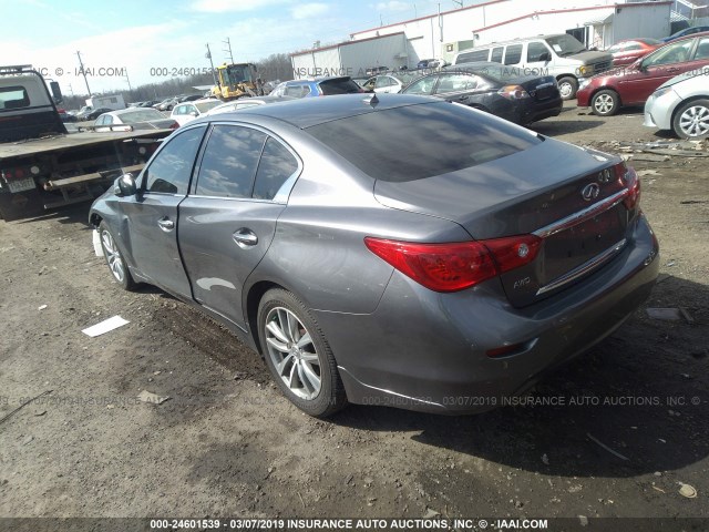 JN1BV7AR8FM392097 - 2015 INFINITI Q50 PREMIUM/SPORT GRAY photo 3