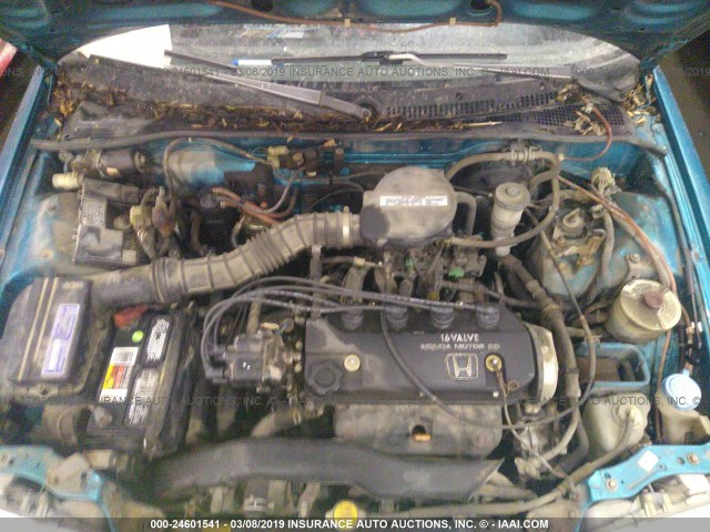 2HGED6452MH576940 - 1991 HONDA CIVIC DX TEAL photo 10