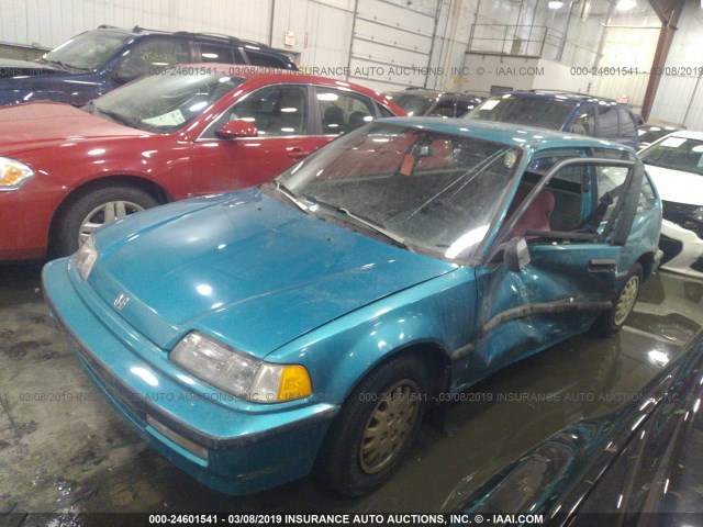 2HGED6452MH576940 - 1991 HONDA CIVIC DX TEAL photo 2