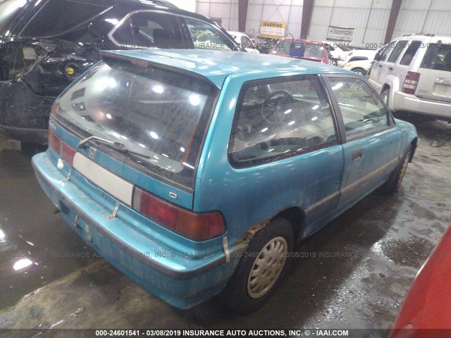 2HGED6452MH576940 - 1991 HONDA CIVIC DX TEAL photo 4