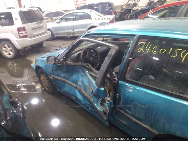 2HGED6452MH576940 - 1991 HONDA CIVIC DX TEAL photo 6