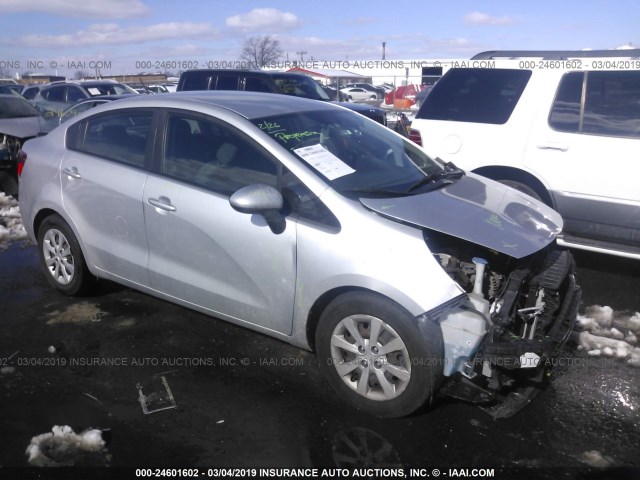 KNADM4A36E6326747 - 2014 KIA RIO LX SILVER photo 1