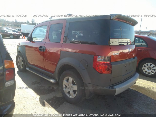 5J6YH28583L020355 - 2003 HONDA ELEMENT EX ORANGE photo 3