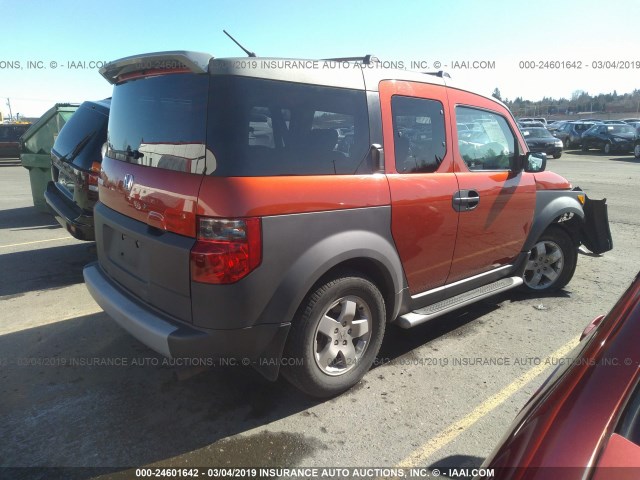 5J6YH28583L020355 - 2003 HONDA ELEMENT EX ORANGE photo 4