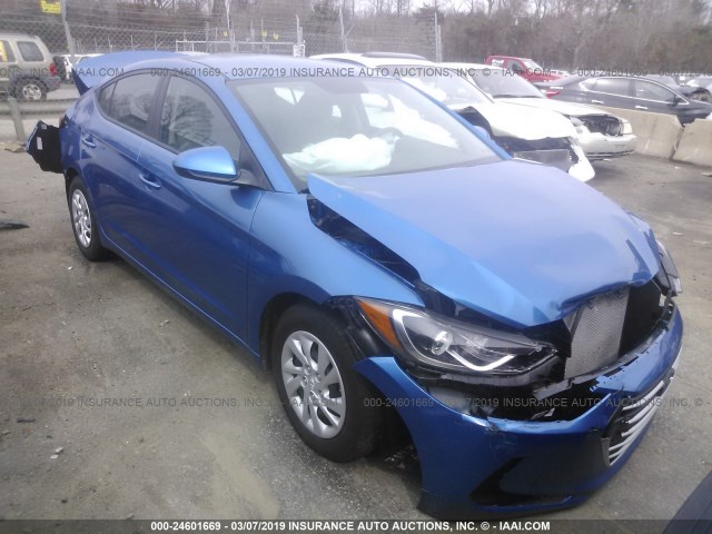 5NPD74LF2JH328688 - 2018 HYUNDAI ELANTRA SE BLUE photo 1