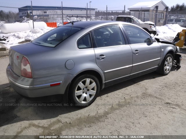 WVWRH63B42P296165 - 2002 VOLKSWAGEN PASSAT GLX GRAY photo 4