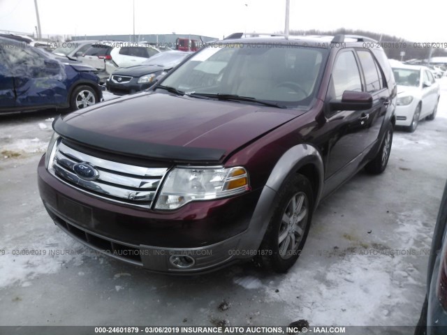 1FMDK05W58GA33163 - 2008 FORD TAURUS X SEL BURGUNDY photo 2