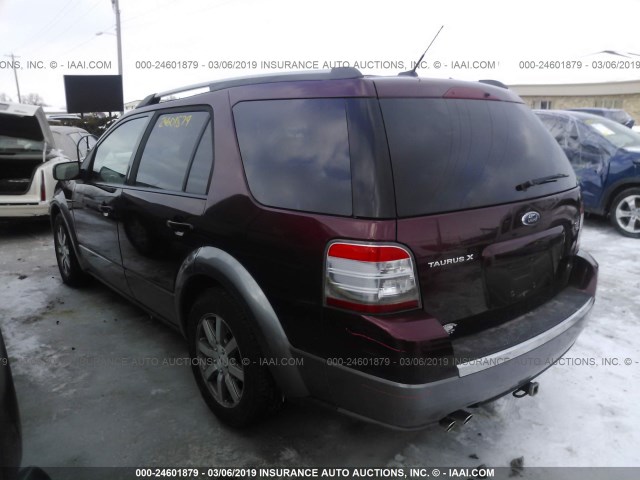 1FMDK05W58GA33163 - 2008 FORD TAURUS X SEL BURGUNDY photo 3