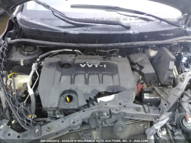 2T1KU4EE9AC306338 - 2010 TOYOTA COROLLA MATRIX  GRAY photo 10