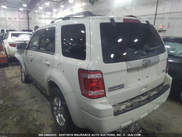 1FMCU9EG9BKC55079 - 2011 FORD ESCAPE LIMITED WHITE photo 3