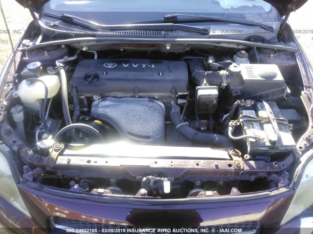 JTKDE177050019899 - 2005 TOYOTA SCION TC მუქწითელი ფოტო 10