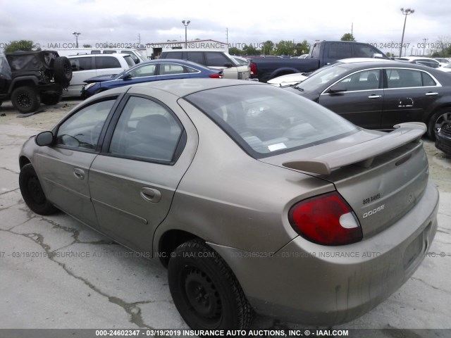 1B3ES26C12D540676 - 2002 DODGE NEON BROWN photo 3