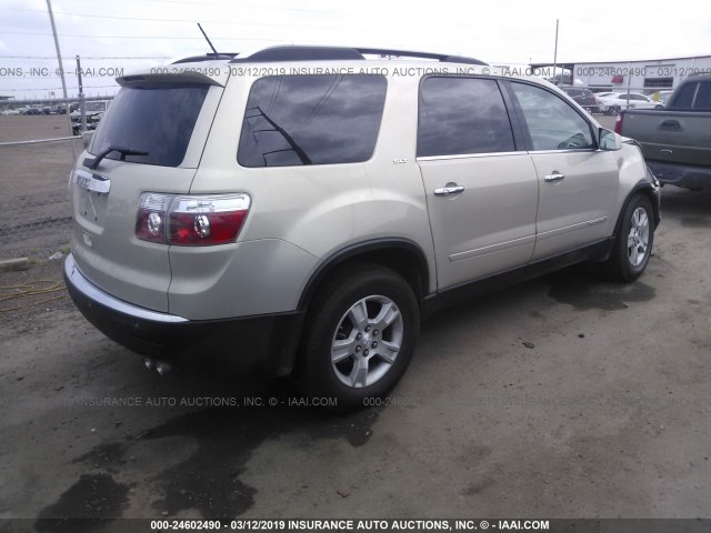 1GKER23738J278983 - 2008 GMC ACADIA SLT-1 BEIGE photo 4