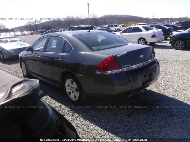 2G1WA5EK3B1156161 - 2011 CHEVROLET IMPALA LS GRAY photo 3