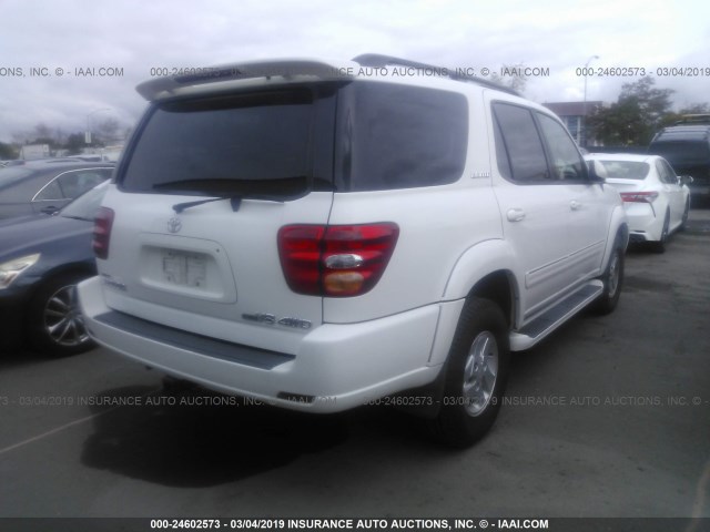 5TDBT48A61S019574 - 2001 TOYOTA SEQUOIA LIMITED WHITE photo 4