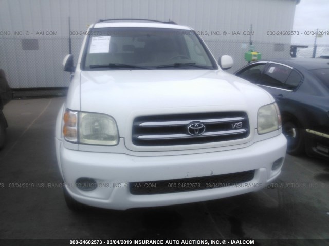 5TDBT48A61S019574 - 2001 TOYOTA SEQUOIA LIMITED WHITE photo 6
