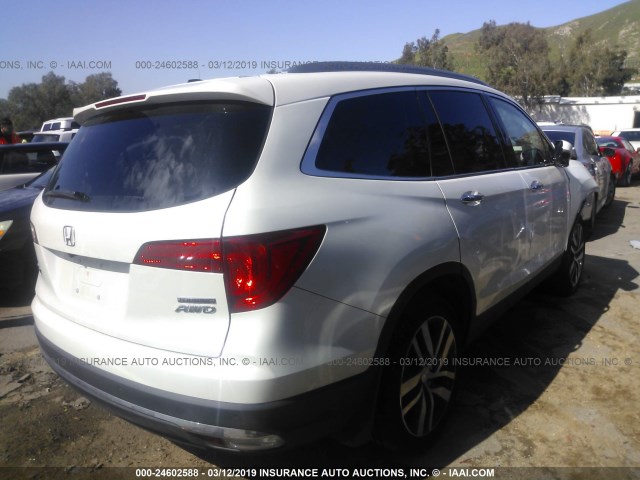 5FNYF6H90HB072255 - 2017 HONDA PILOT TOURING თეთრი ფოტო 4