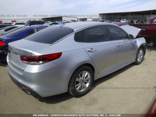 5XXGT4L38JG223969 - 2018 KIA OPTIMA LX/S SILVER photo 4