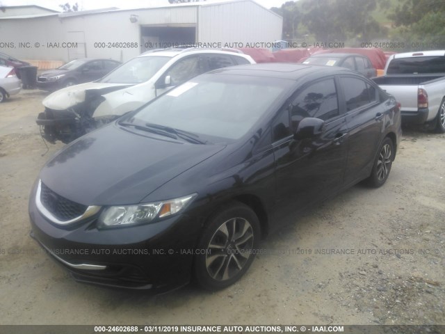 19XFB2F84DE056520 - 2013 HONDA CIVIC EX BLACK photo 2