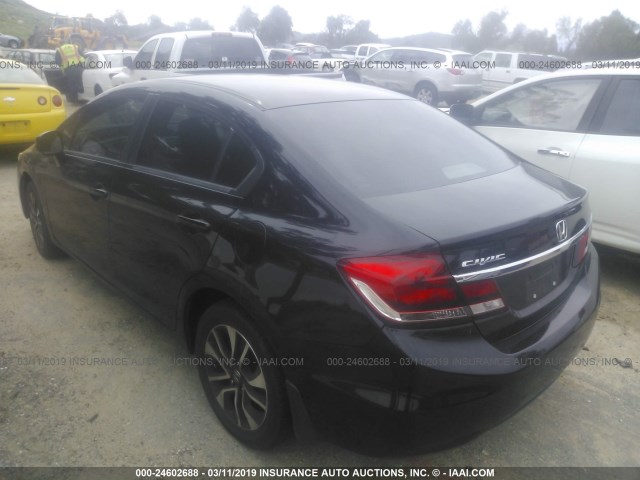 19XFB2F84DE056520 - 2013 HONDA CIVIC EX BLACK photo 3