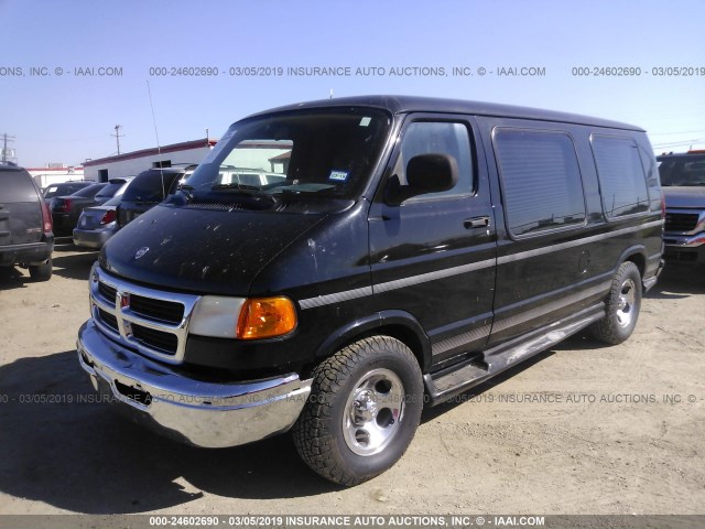 2D6WB11Y13K517013 - 2003 DODGE RAM VAN B1500 BLACK photo 2