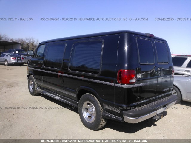 2D6WB11Y13K517013 - 2003 DODGE RAM VAN B1500 BLACK photo 3