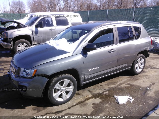 1C4NJCBB1CD719063 - 2012 JEEP COMPASS SPORT GRAY photo 2