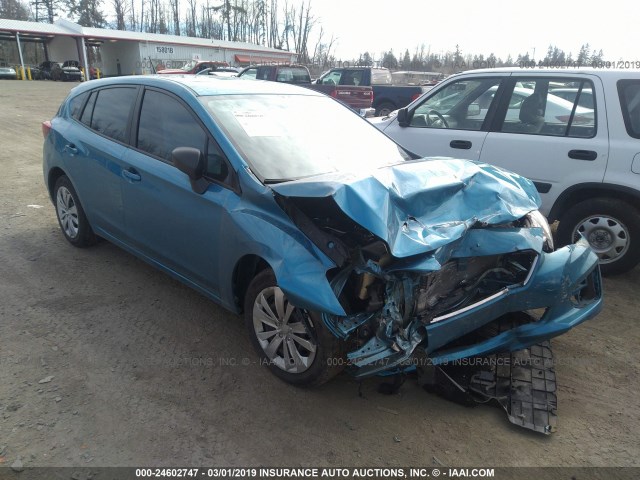 4S3GTAA63J3707530 - 2018 SUBARU IMPREZA BLUE photo 1