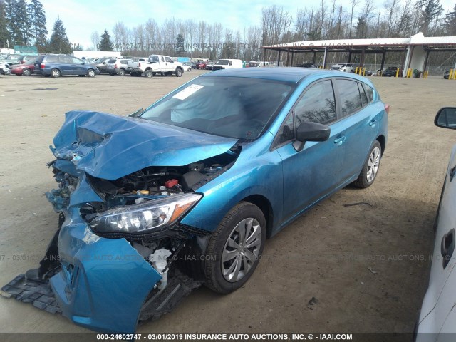 4S3GTAA63J3707530 - 2018 SUBARU IMPREZA BLUE photo 2