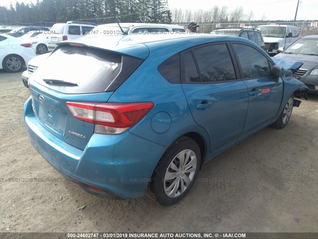 4S3GTAA63J3707530 - 2018 SUBARU IMPREZA BLUE photo 4