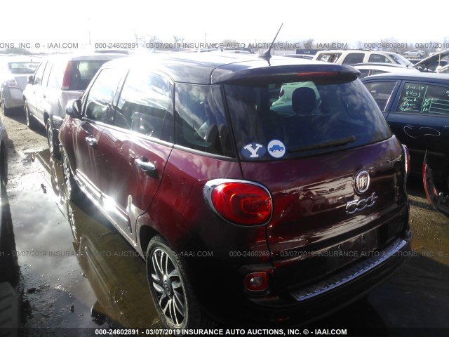 ZFBCFACH8FZ032768 - 2015 FIAT 500L LOUNGE RED photo 3