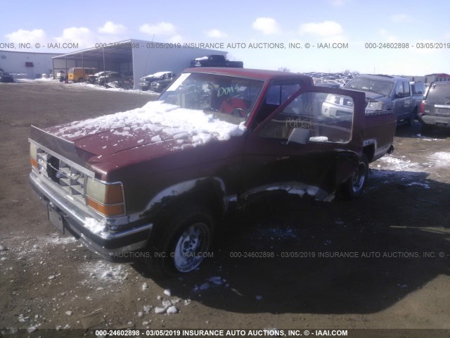 1FTCR11T8KUB28872 - 1989 FORD RANGER RED photo 2