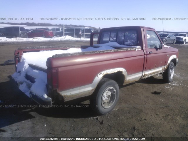1FTCR11T8KUB28872 - 1989 FORD RANGER RED photo 4