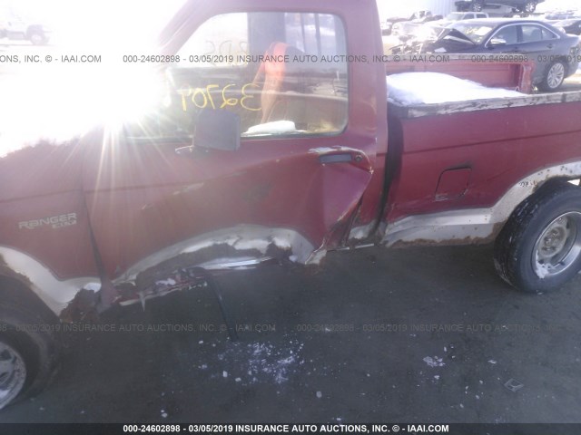 1FTCR11T8KUB28872 - 1989 FORD RANGER RED photo 6