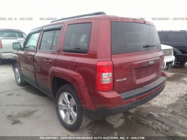 1C4NJRFB6ED661645 - 2014 JEEP PATRIOT LATITUDE RED photo 3