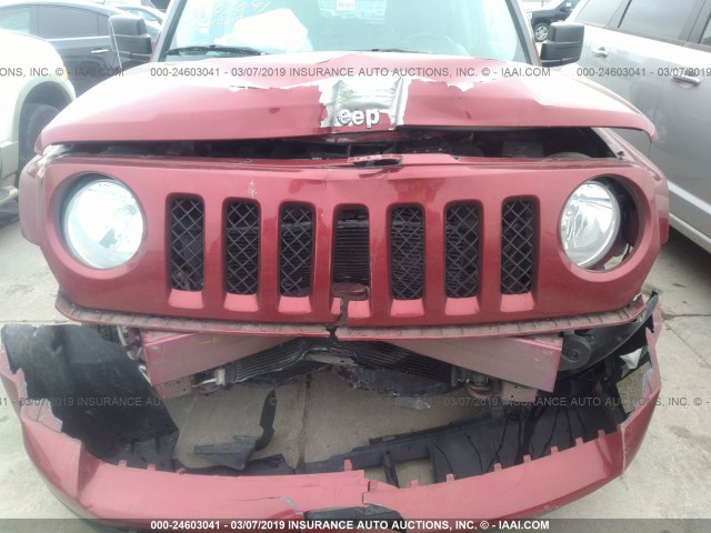 1C4NJRFB6ED661645 - 2014 JEEP PATRIOT LATITUDE RED photo 6