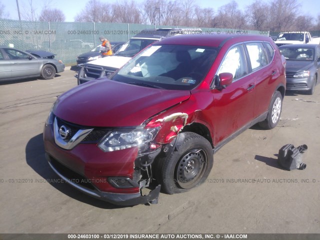 KNMAT2MT9GP699660 - 2016 NISSAN ROGUE S/SL/SV RED photo 2