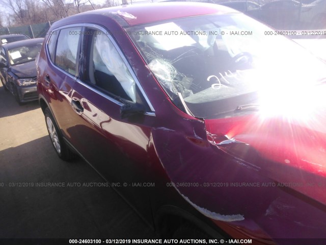 KNMAT2MT9GP699660 - 2016 NISSAN ROGUE S/SL/SV RED photo 6