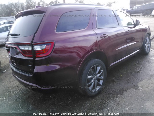 1C4RDHDG5HC956425 - 2017 DODGE DURANGO GT MAROON photo 4