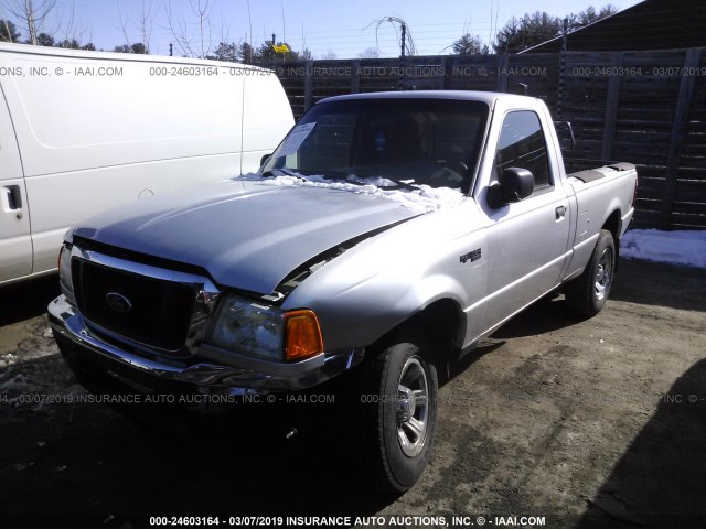 1FTYR11U25PB03838 - 2005 FORD RANGER SILVER photo 2