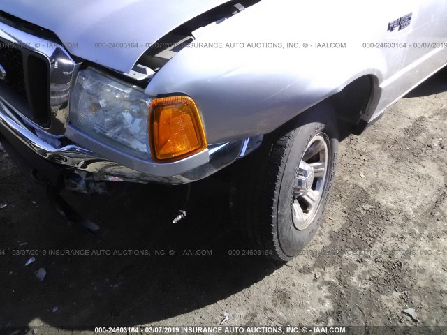 1FTYR11U25PB03838 - 2005 FORD RANGER SILVER photo 6