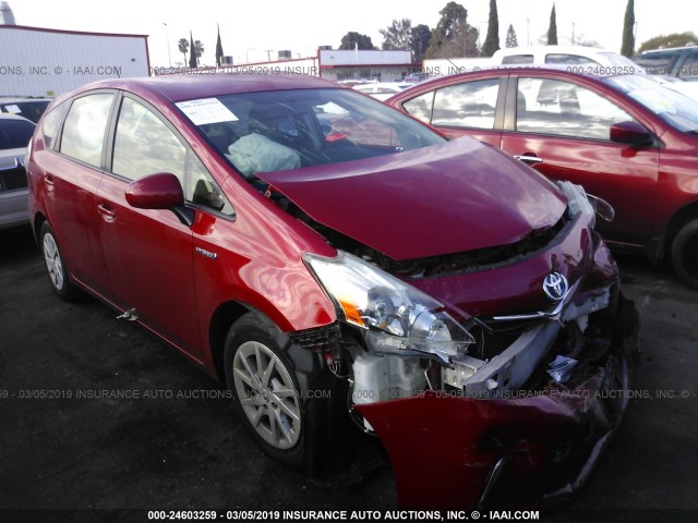 JTDZN3EU7C3180201 - 2012 TOYOTA PRIUS V RED photo 1