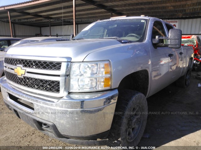 1GC1KVCGXEF150254 - 2014 CHEVROLET SILVERADO K2500 HEAVY DUTY SILVER photo 2