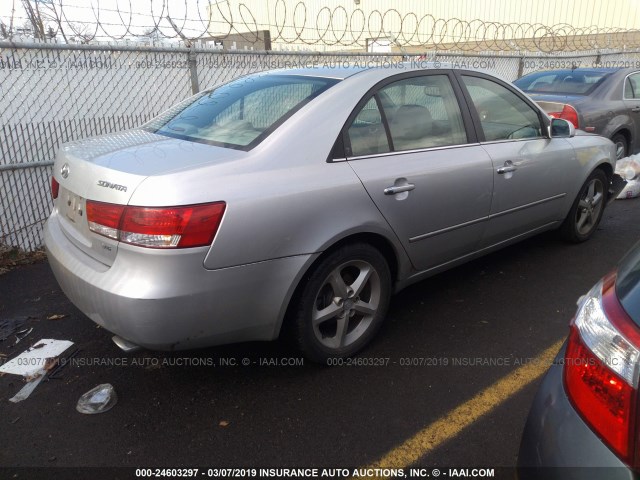 5NPEU46F37H177619 - 2007 HYUNDAI SONATA SE/LIMITED SILVER photo 4